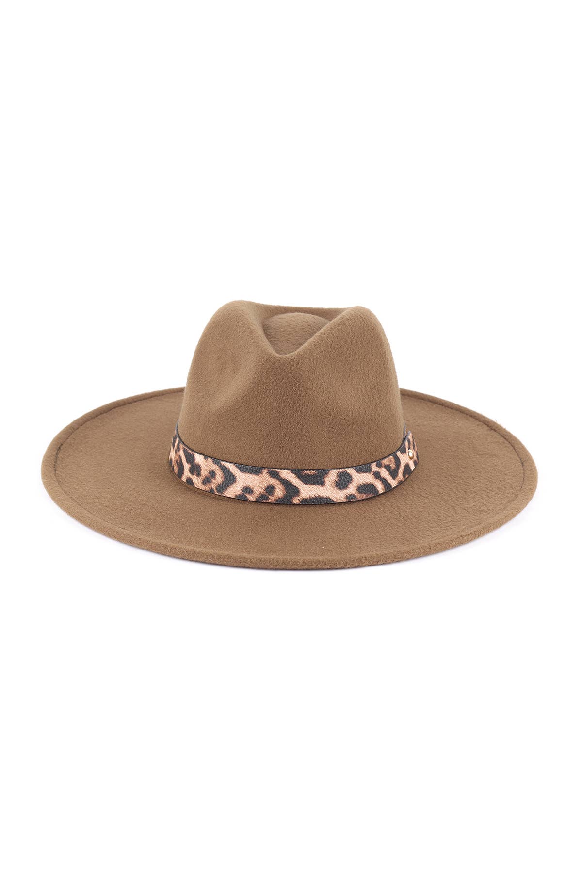 MYS Wholesale Inc - Vente Chapeau en feutre - femme - Chapeau à bord tendance en feutre avec accent léopard9