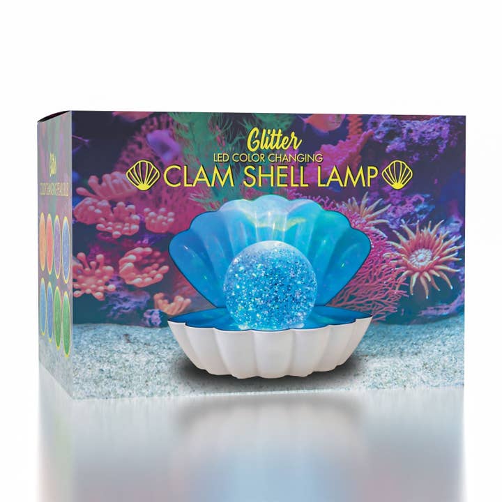 Showcase - Wholesale Accent/Desk Lamp - LED Color-Changing Clam Shell Glitter Lamp2