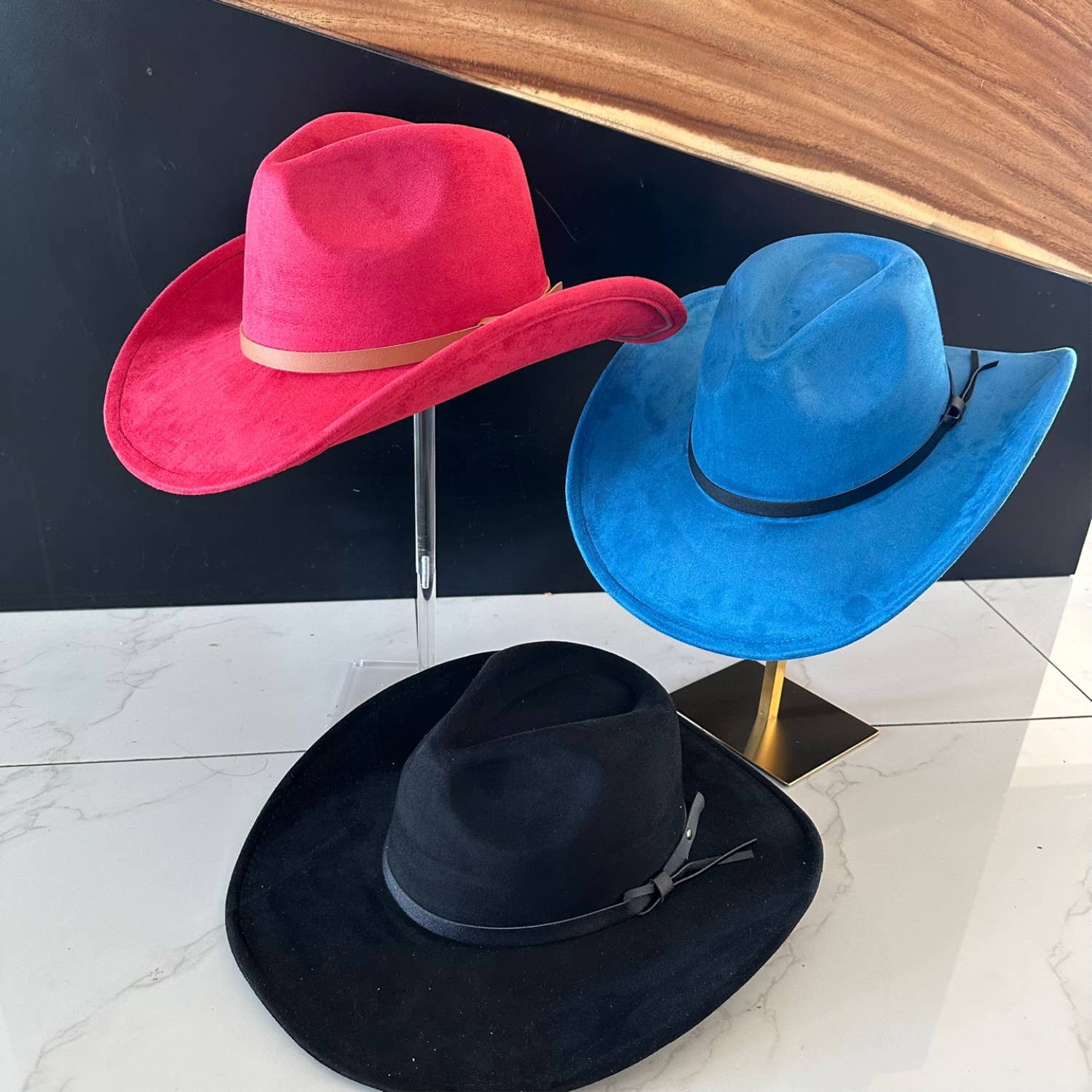 One and Only Accessories - Wholesale Cowboy Hat - Women's - Best sller Fashion Vegan suede cattleman cowboy hat  (Copy)6
