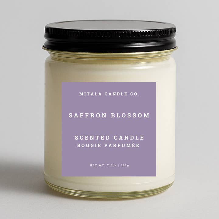 Saffron Blossom Jar Candle (7.5oz) for wholesale by Mitala Candle Co.