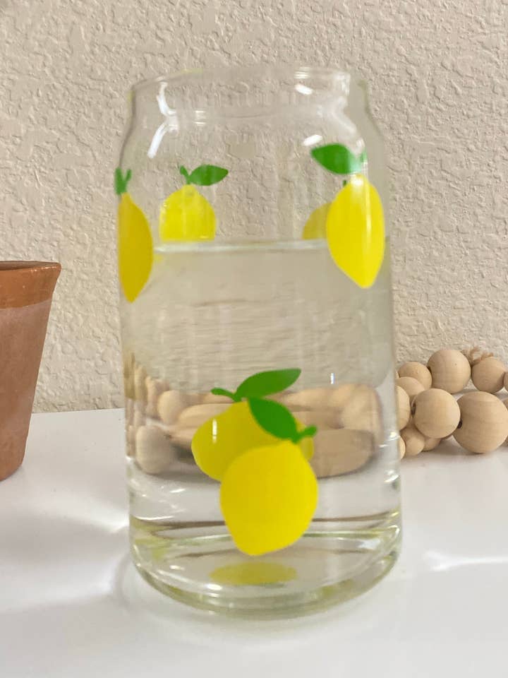 Citron 16oz. glasburkkopp för wholesale av Will + Vivi