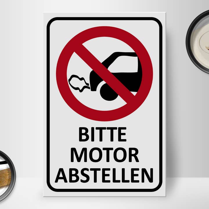 Femer - Wholesale Sign - Wooden sign note 20x30cm Please turn off the engine1