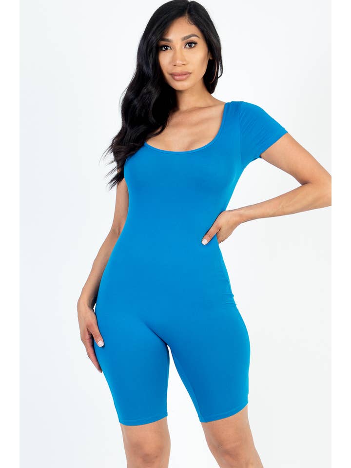 CAPELLA APPAREL - Wholesale Romper - Women's - Short Sleeve Scoop Neck Romper2