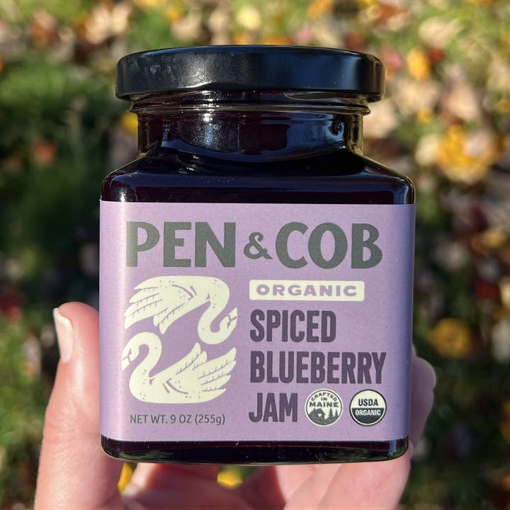 Organic Spiced Blueberry Jam for wholesale by Pen & Cob Farm