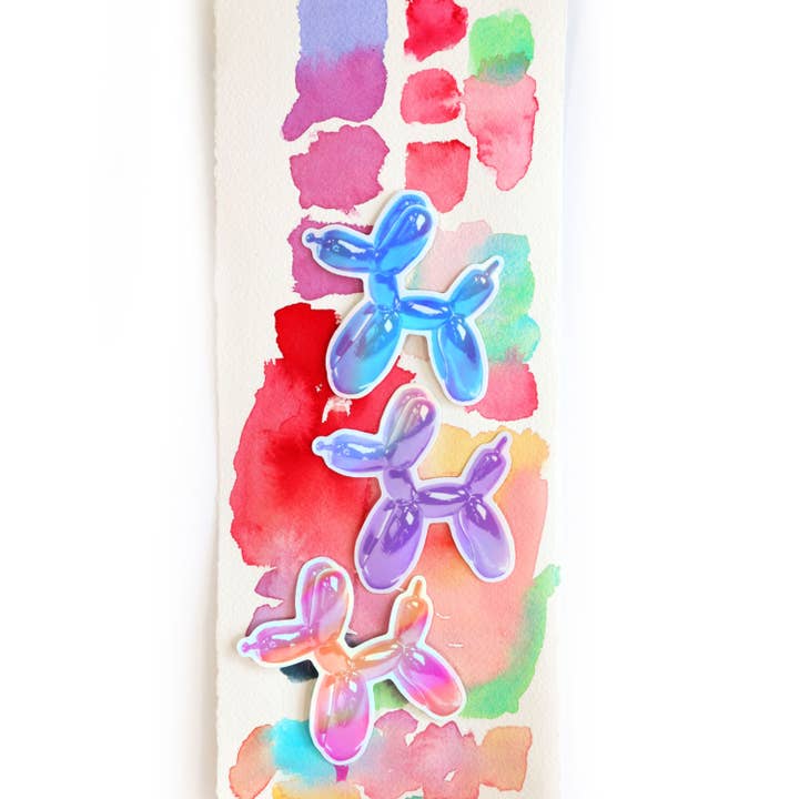 Julia Ockert - Wholesale Sticker - Balloon Dog (Blue) Holographic Vinyl Sticker2