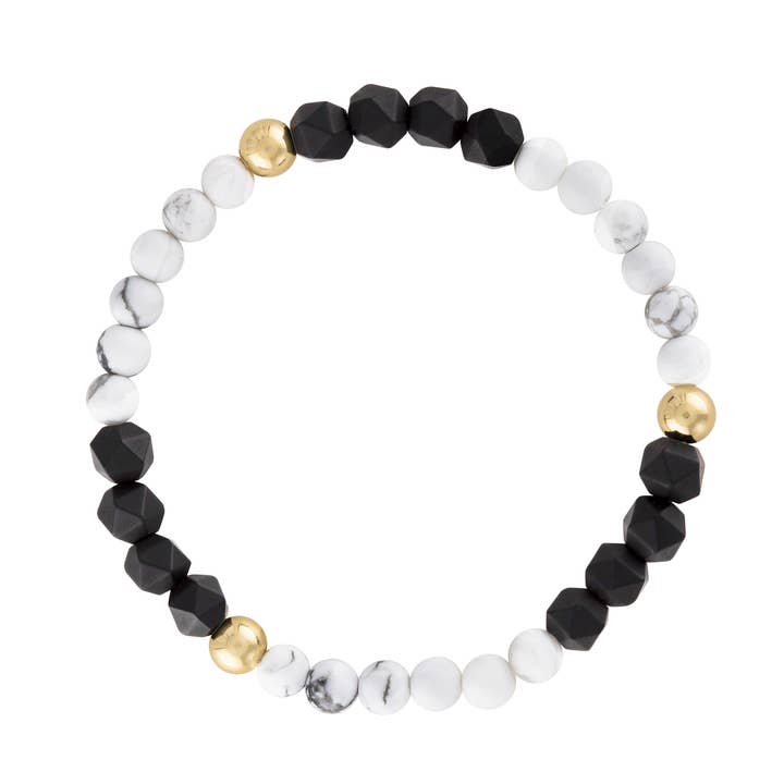 Dreamy BlacK & White Gem Bracelet for wholesale by Olivia Le