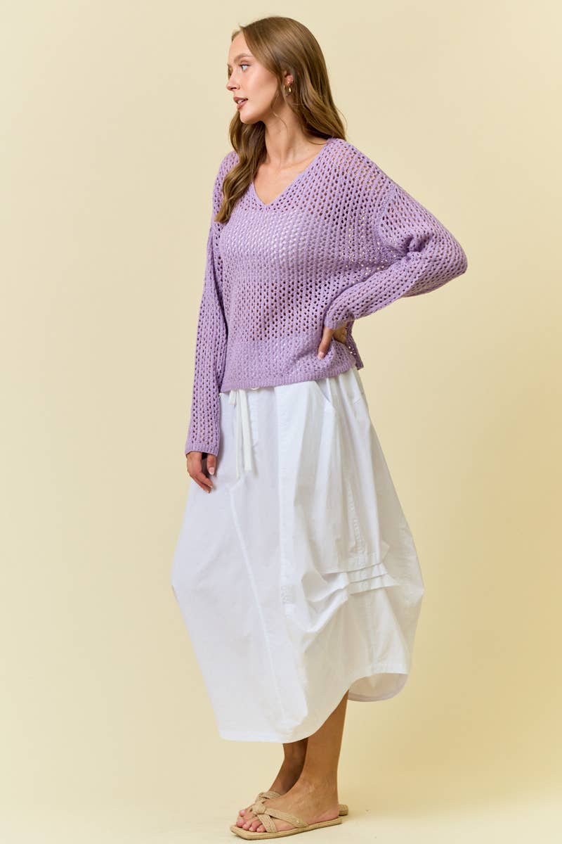 Doe and Rae – Großhandel Strickpullover – Damen – Langärmliges Strickoberteil mit V-Ausschnitt - 45264T23