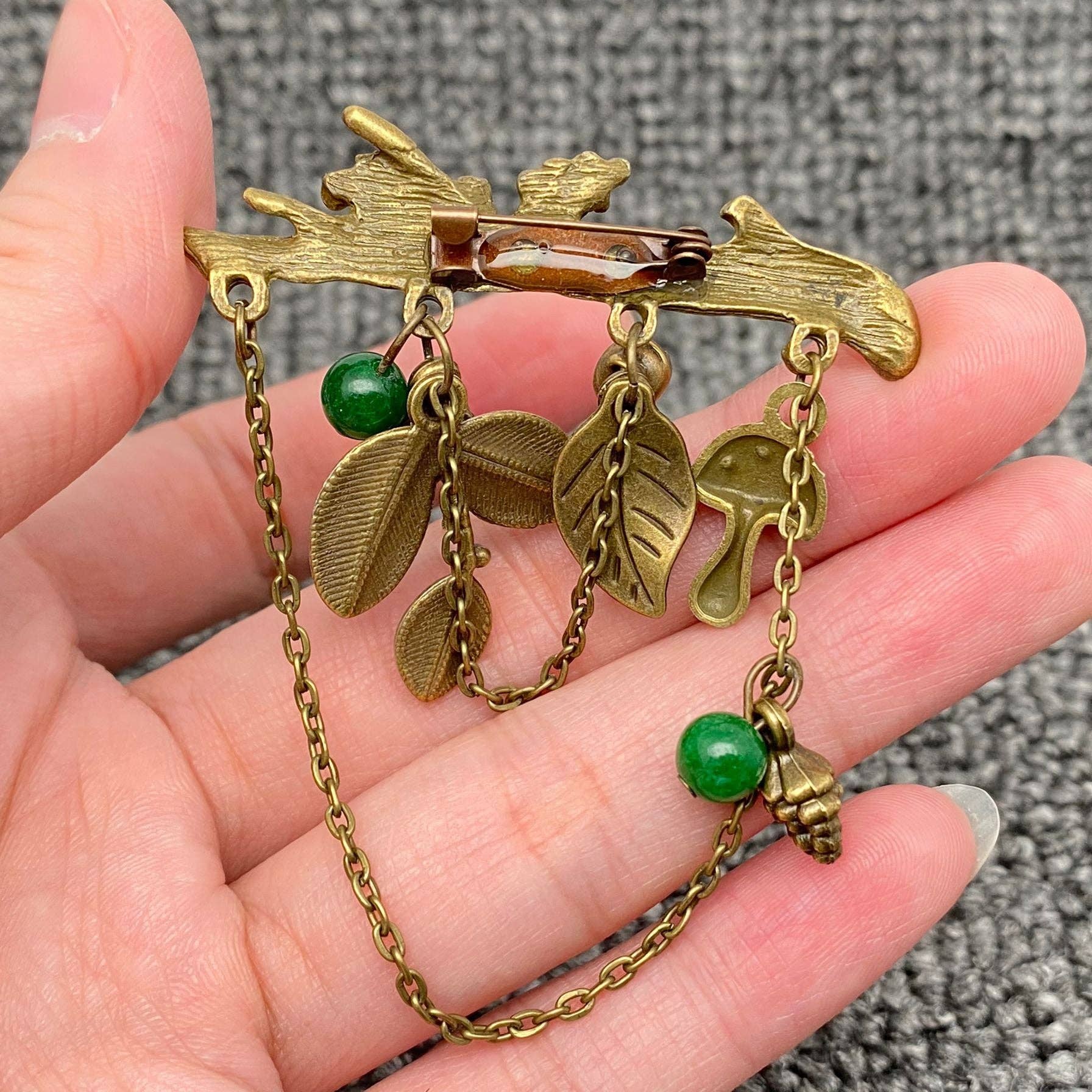 Mio Queena - Wholesale Brooch - Forest Style Mushroom Pinecone Leaf Charm Brooch1