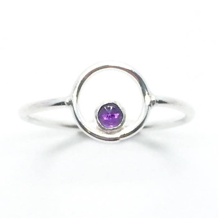 Anillo orbital de amatista para venta al por mayor de Alison Morse
