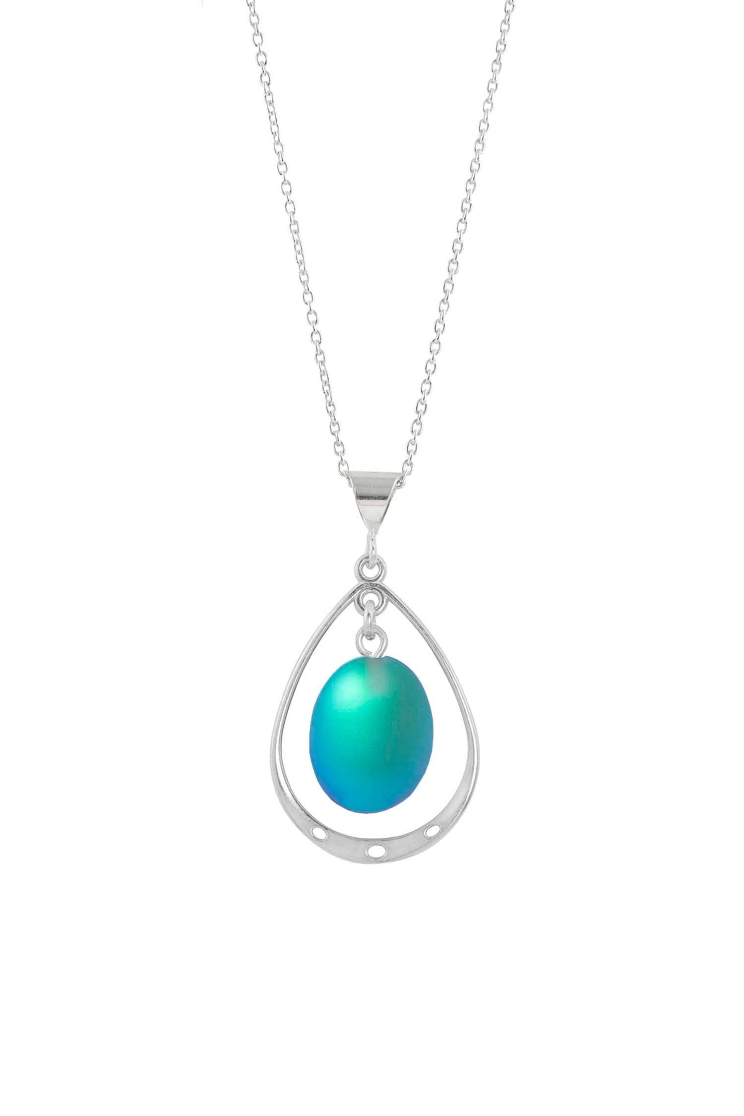 LeightWorks - Wholesale Pendant/Charm Necklace - Oval w Loop Pendant Sterling Silver Crystal Jewelry Necklace11