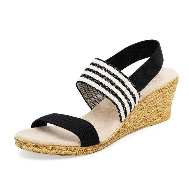 Cooper Stripes - Sling Back Espadrille Wedge for wholesale by Charleston Shoe Co.