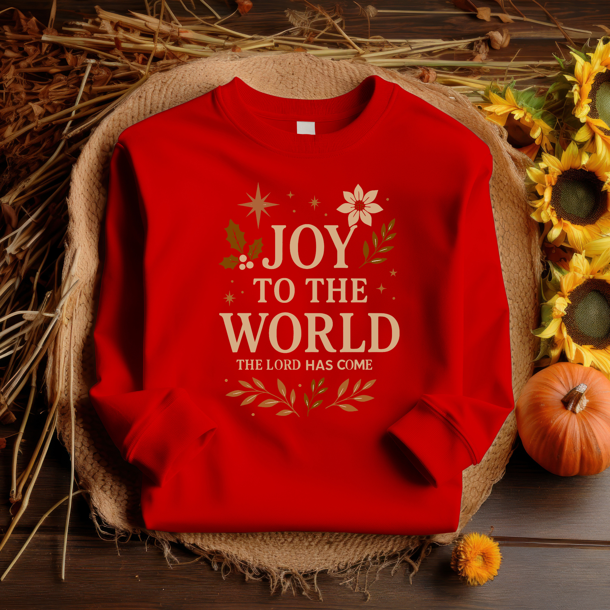 Love Ann Joy Apparel, LLC - Wholesale Graphic Sweatshirt - Women's - Christmas "Joy to the World" Christian Sweatshirt3