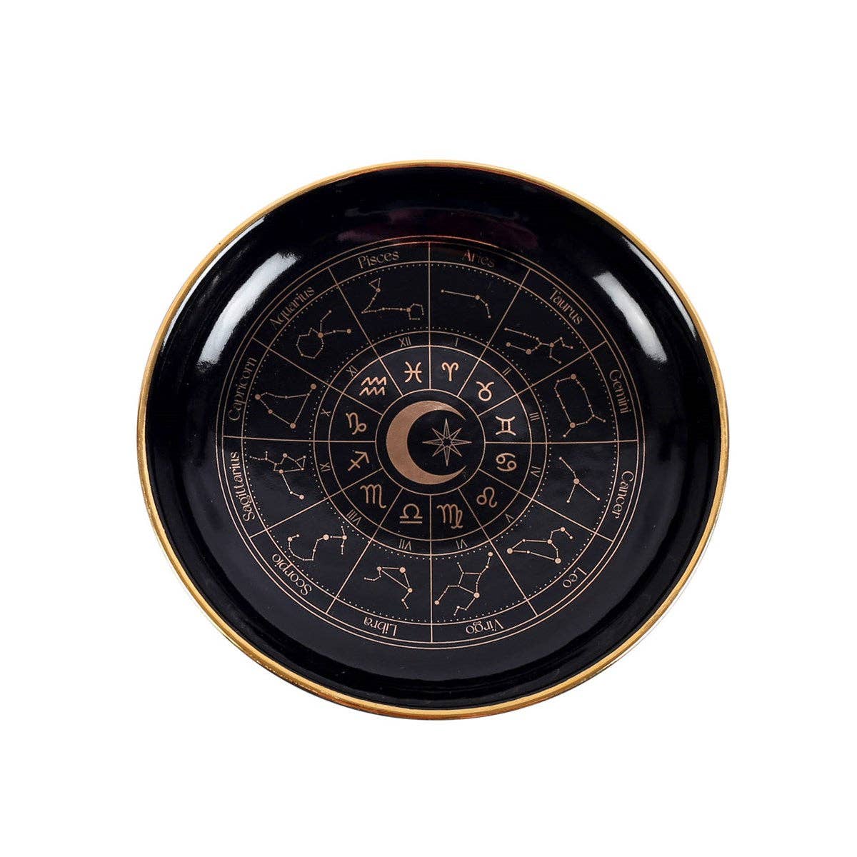 Something Different Wholesale - Wholesale Jewelry Dish - Black Astrology Wheel Trinket Dish1
