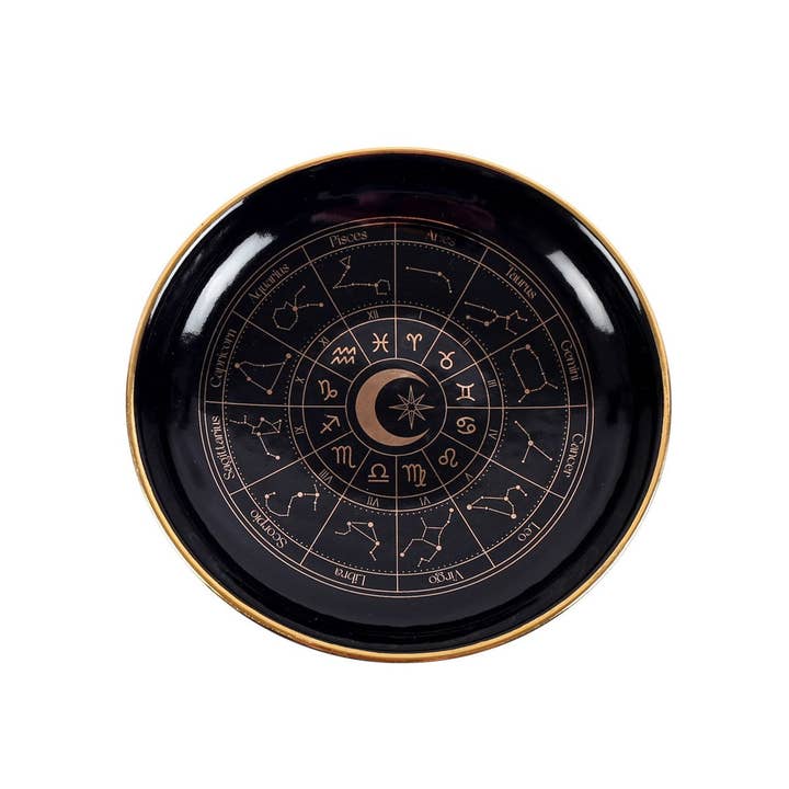 Something Different Wholesale - Wholesale Jewelry Dish - Black Astrology Wheel Trinket Dish1