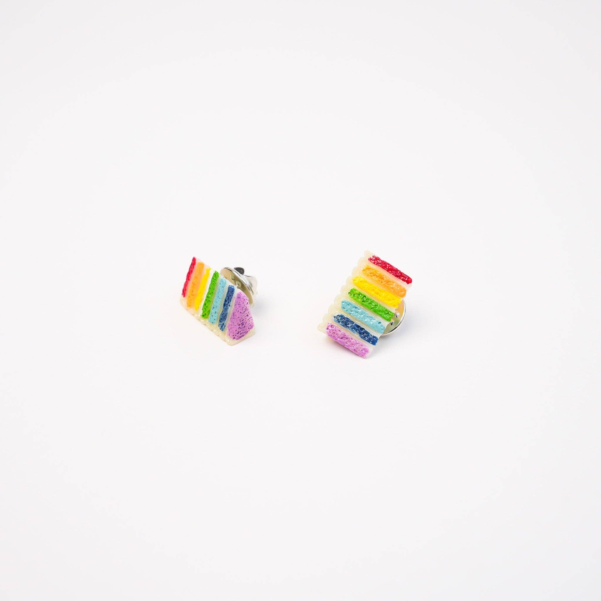 Mini Story Co - Wholesale Lapel Pin/Button - Rainbow Cake Pin | Rainbow Cake Slice Brooch | Pride Flag Rainbow Cake Accessories | LGBTQA+ Pins | Miniature Cake Pin8