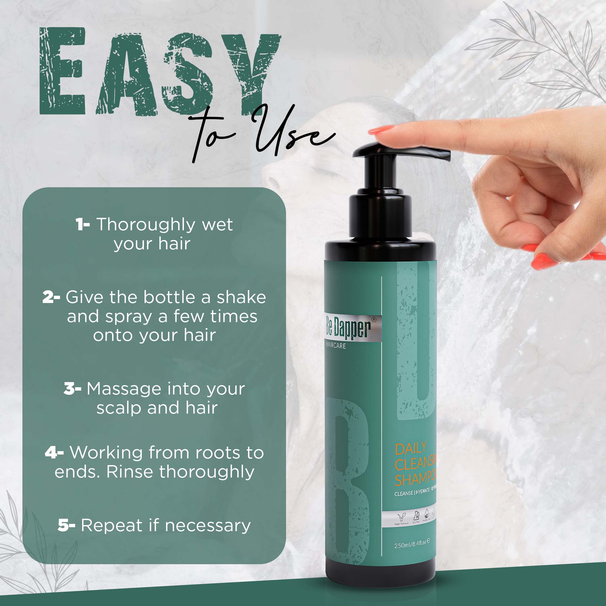 Be Dapper - Wholesale Hair Shampoo - Daily Cleansing Shampoo - Vegan | SLS Free | 250ml6