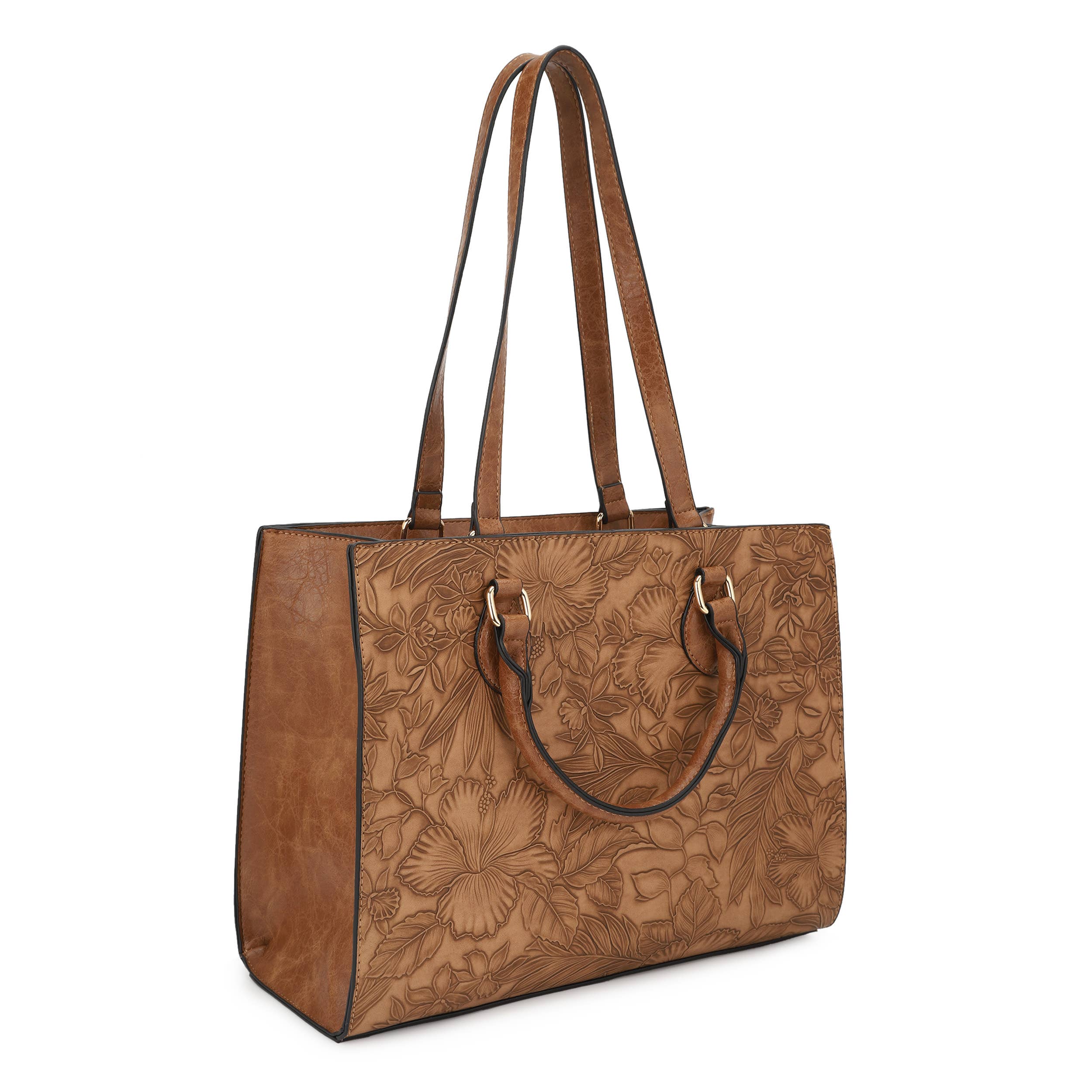 KAYLA+AVA – wholesale Bärkasse - Dam – Meredith Hibiscus blommig präglad 2 i 1 tyguppsättning6