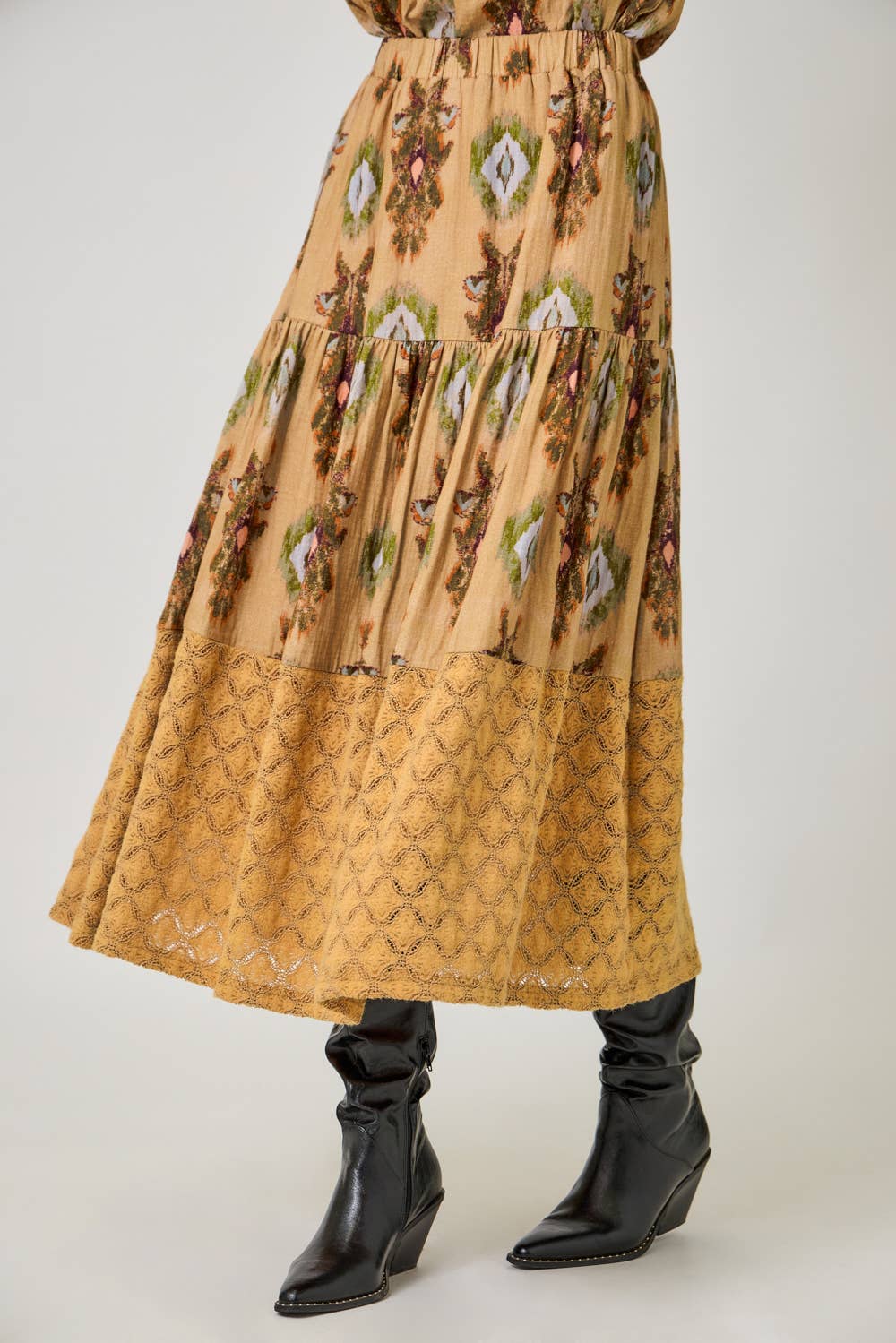 Latte 61310 Mixed Media Tiered Skirt  for wholesale on Faire7