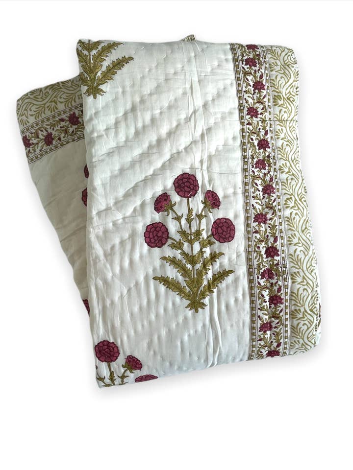 Tamanna Flower Printed Cotton Single Quilt for wholesale by The Fairnest