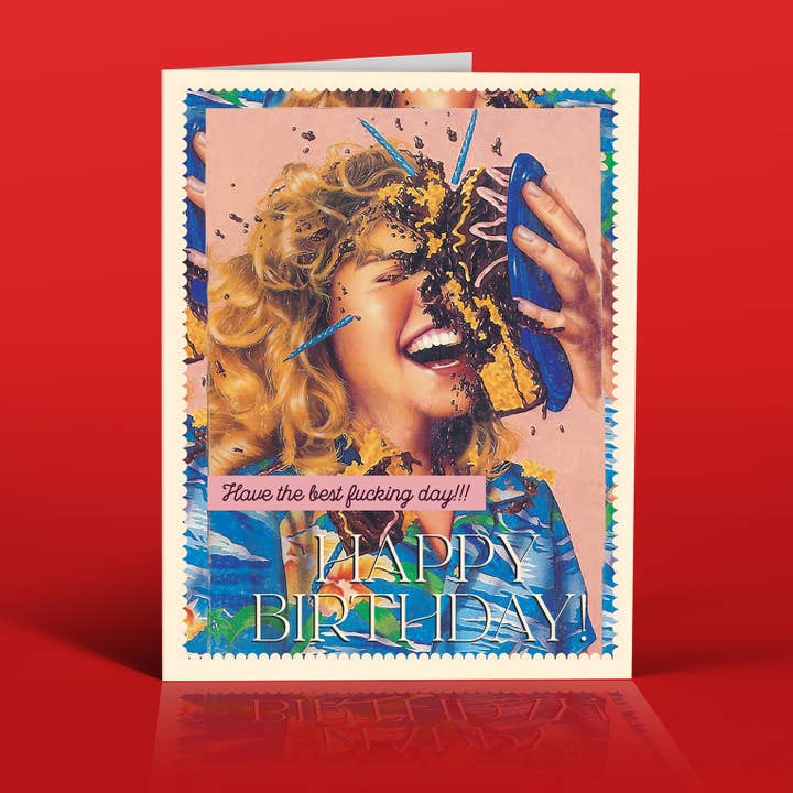 OffensiveDelightful - Wholesale Birthday Card - CAKE FACE! birthday card