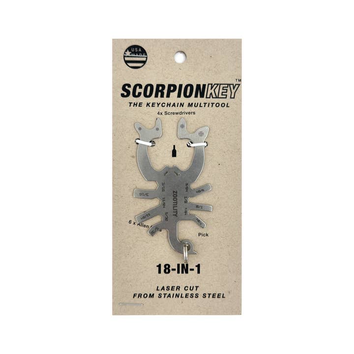 Zootility - Wholesale Keychain - Unisex - Scorpion Key 18-in-1 Keychain Multi-Tool