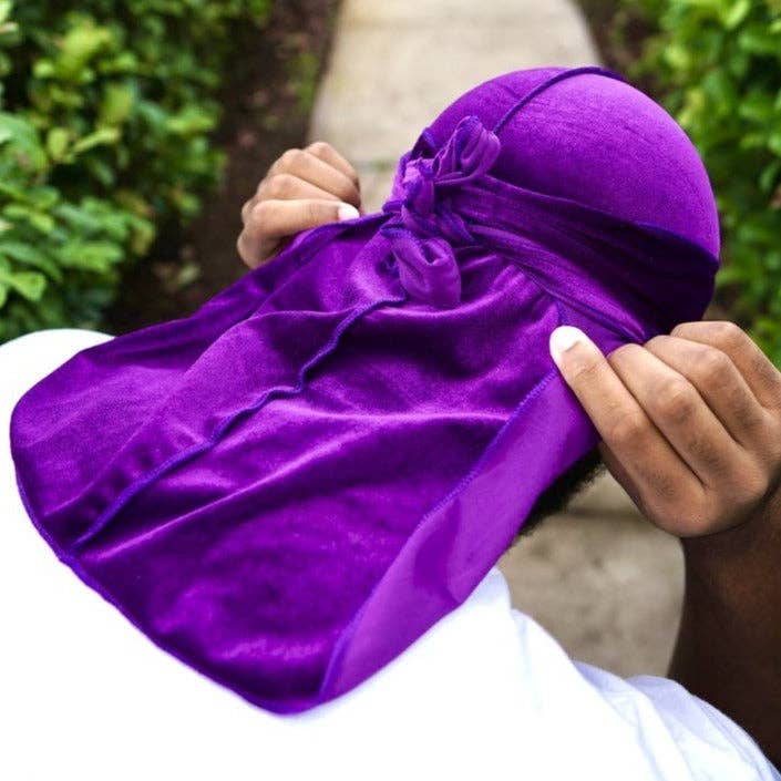 Taelor Boutique - Vente Turban – femme - Durag en velours violet1