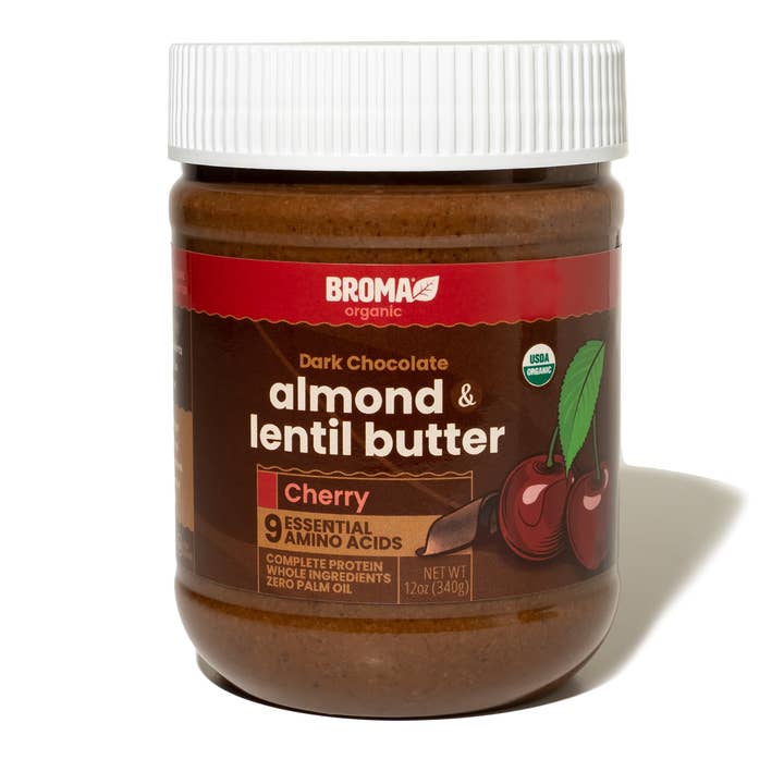Broma - Wholesale Nut Butter - Broma Dark Chocolate Cherry Almond and Lentil Butter