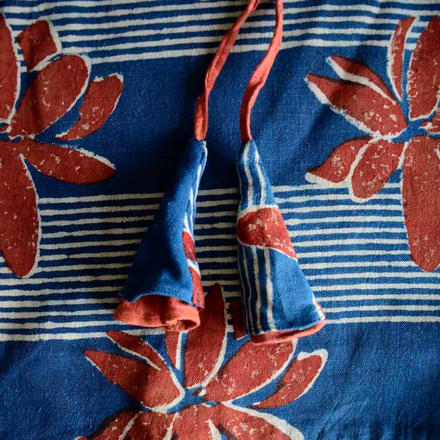 Ichcha - Wholesale Grocery/Shopping Bag - Organic Cotton Tote Bag - Hand Block Print | Lotus Stripe2