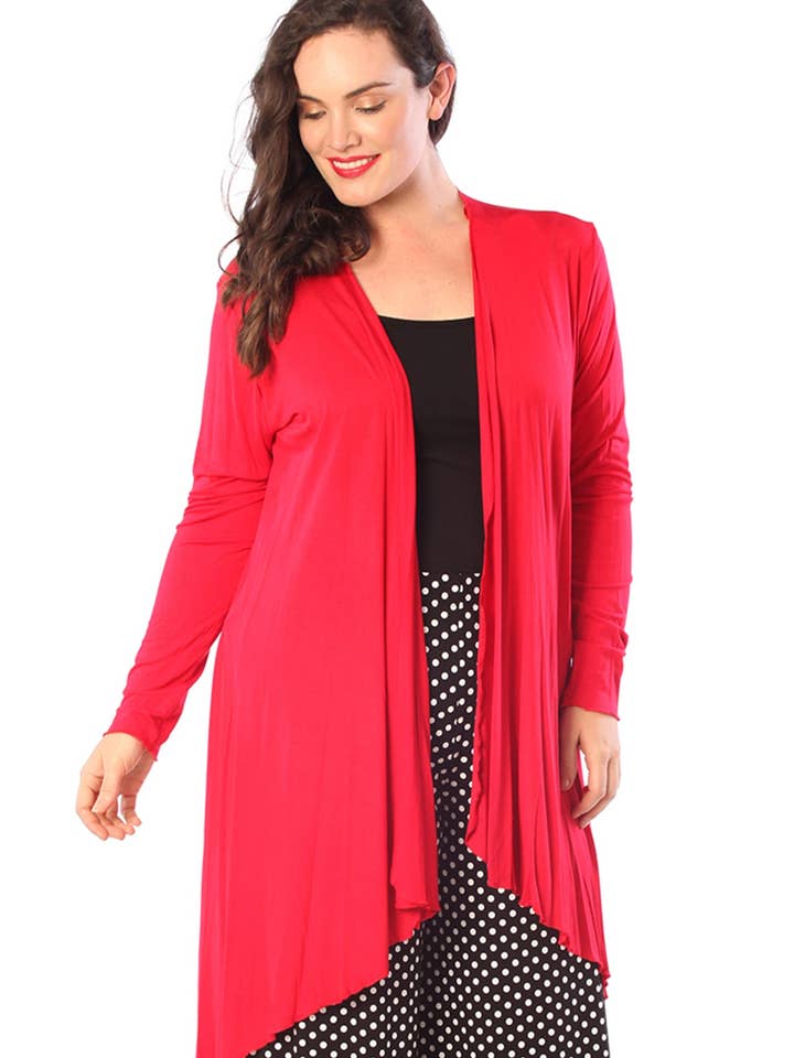 Chaqueta de punto abierta de viscosa talla grande 3160 para venta al por mayor de NOUVELLE