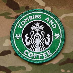 Zombies and Coffee Morale Patch for wholesale by BritKitUSA