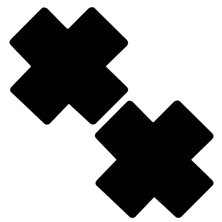 Metallic X Cross Nipple Cover Pasties for wholesale by Niptees