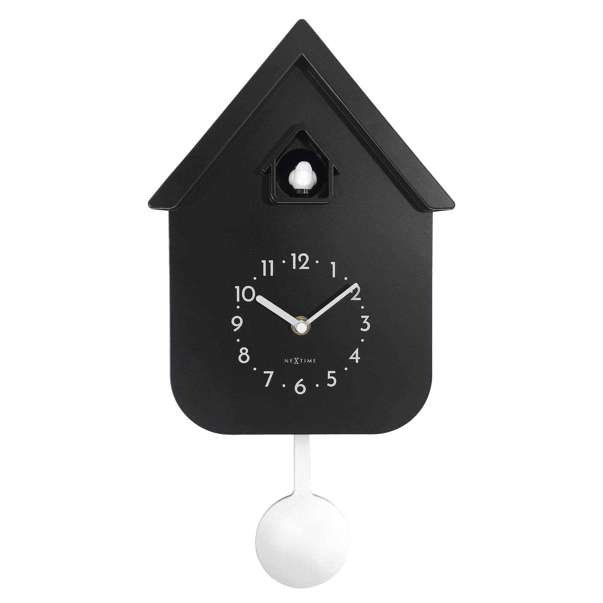 NeXtime - Wholesale Wall Clock - Wall clock 21.5x41.5x8.5cm - Pendulum - Cuckoo -NeXtime 'Twitter'18
