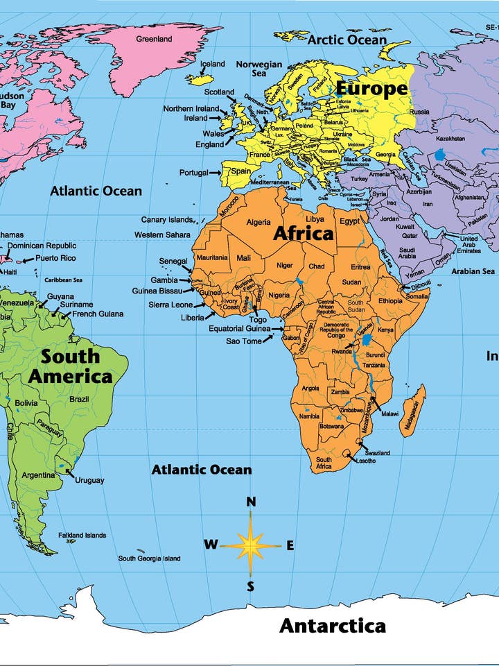 FORMAS, ETC. Mapas de práctica etiquetados del mundo para venta al por mayor de Creative Shapes Etc.