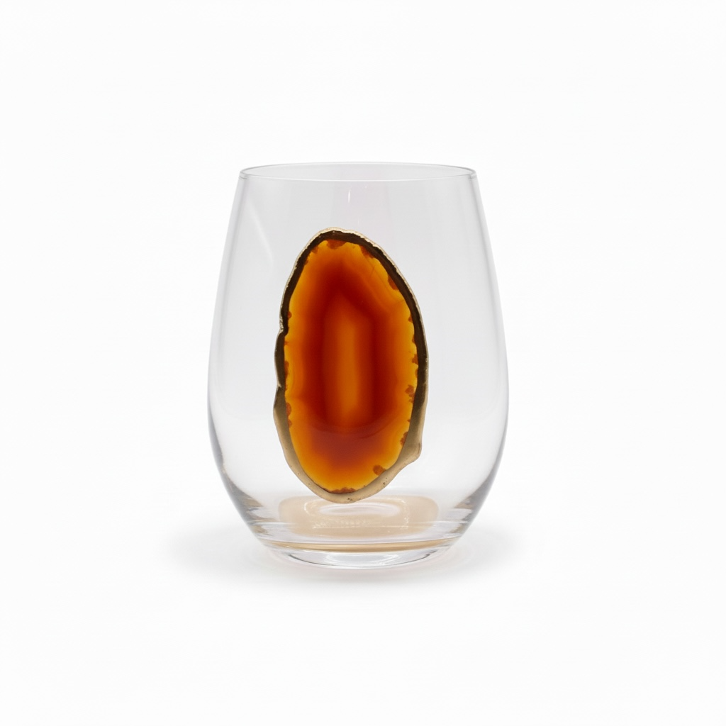 Zim Designs - Wholesale Wine Glass - Agate Handmade Stemless Wine Glass2