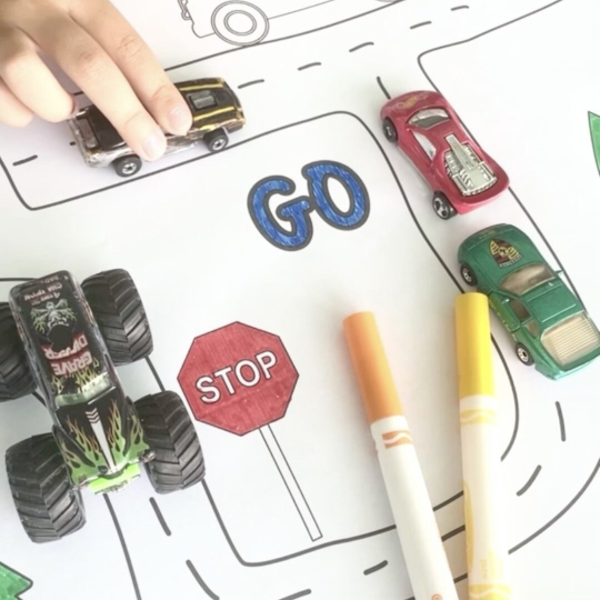 Creative Crayons Workshop - Wholesale Coloring Mat - Kids & Baby - Cars & Trucks Road Map Mat | Giant Coloring Play Activity4