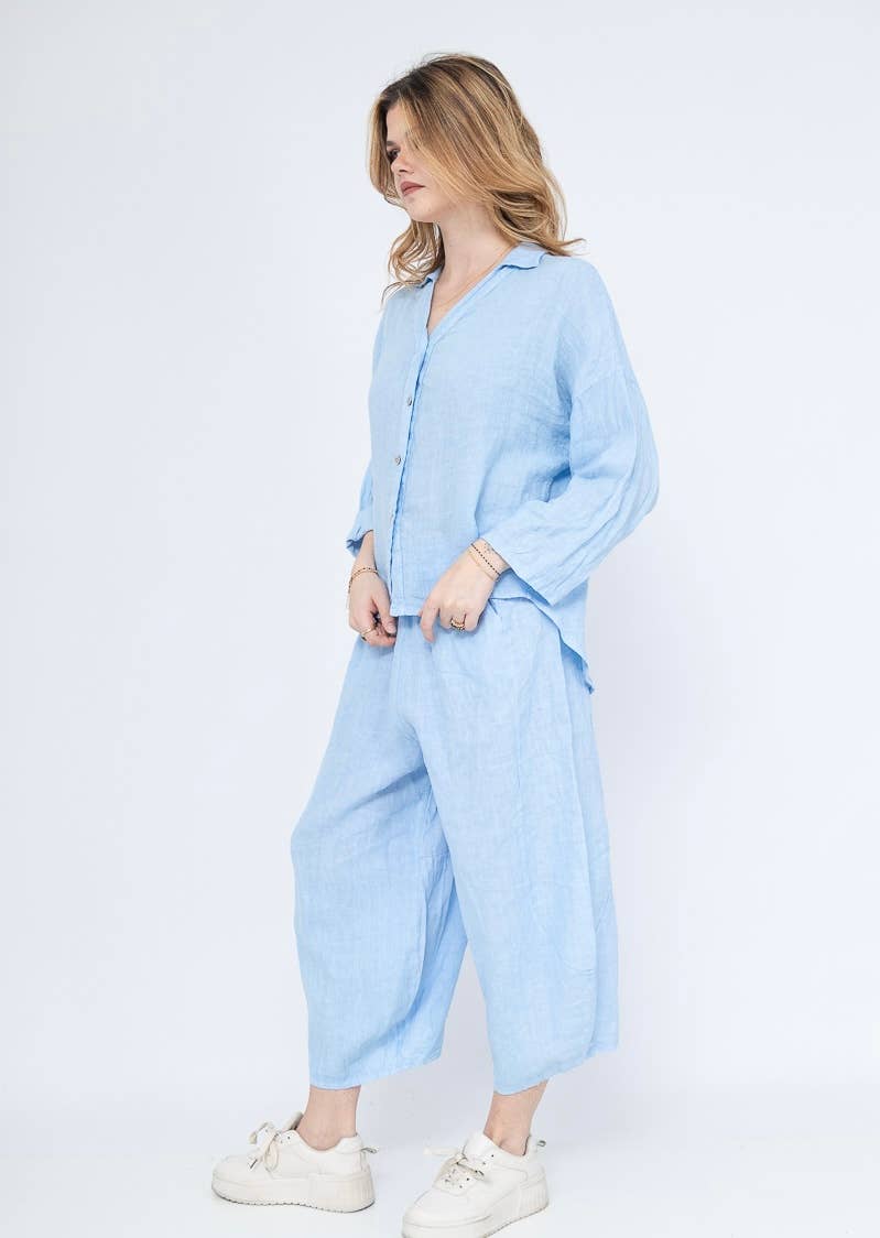 LINEN & COTTON HOUSE - Vente Chemise à col boutonné – femme - CHEMISE EN LIN. 48902 NINA3