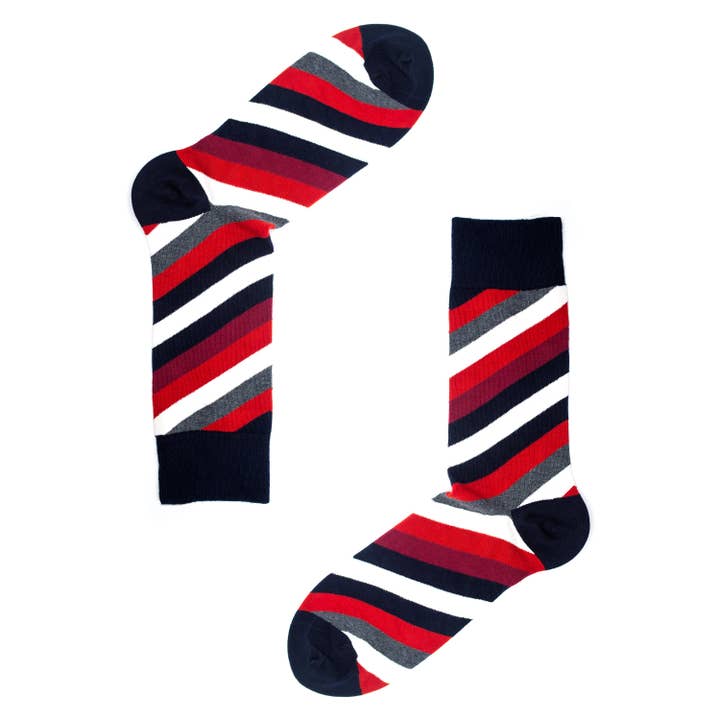 Varsity Stripe Mens Organic Cotton Socks for wholesale by Jemsox Ltd
