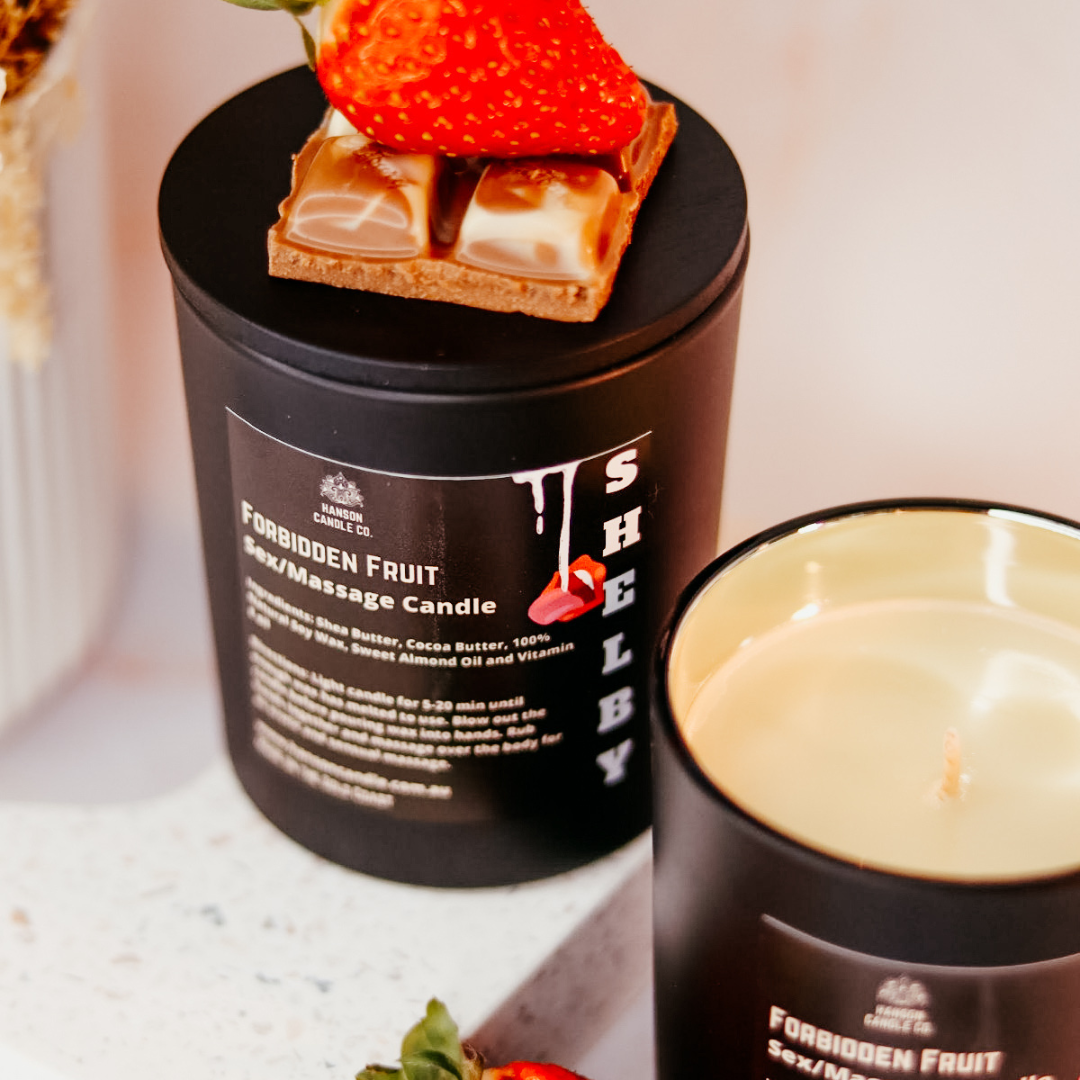 Hanson Candle Co. - Wholesale Novelty Candle - LIMITED EDITION "Shelby" Massage Candle - Forbidden Fruit3