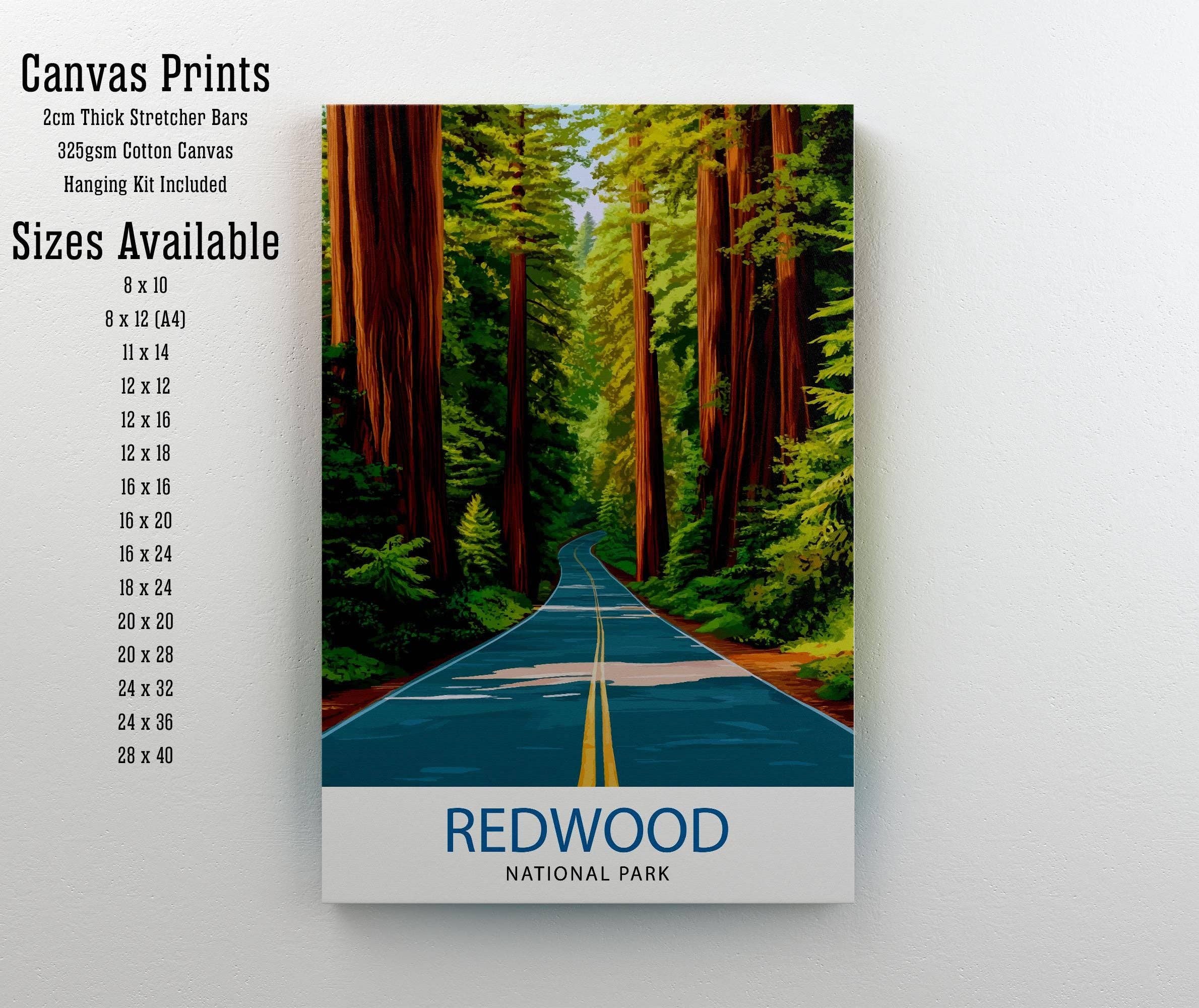 InkNPrintz – wholesale Art print – Redwood National Park California Travel Poster1