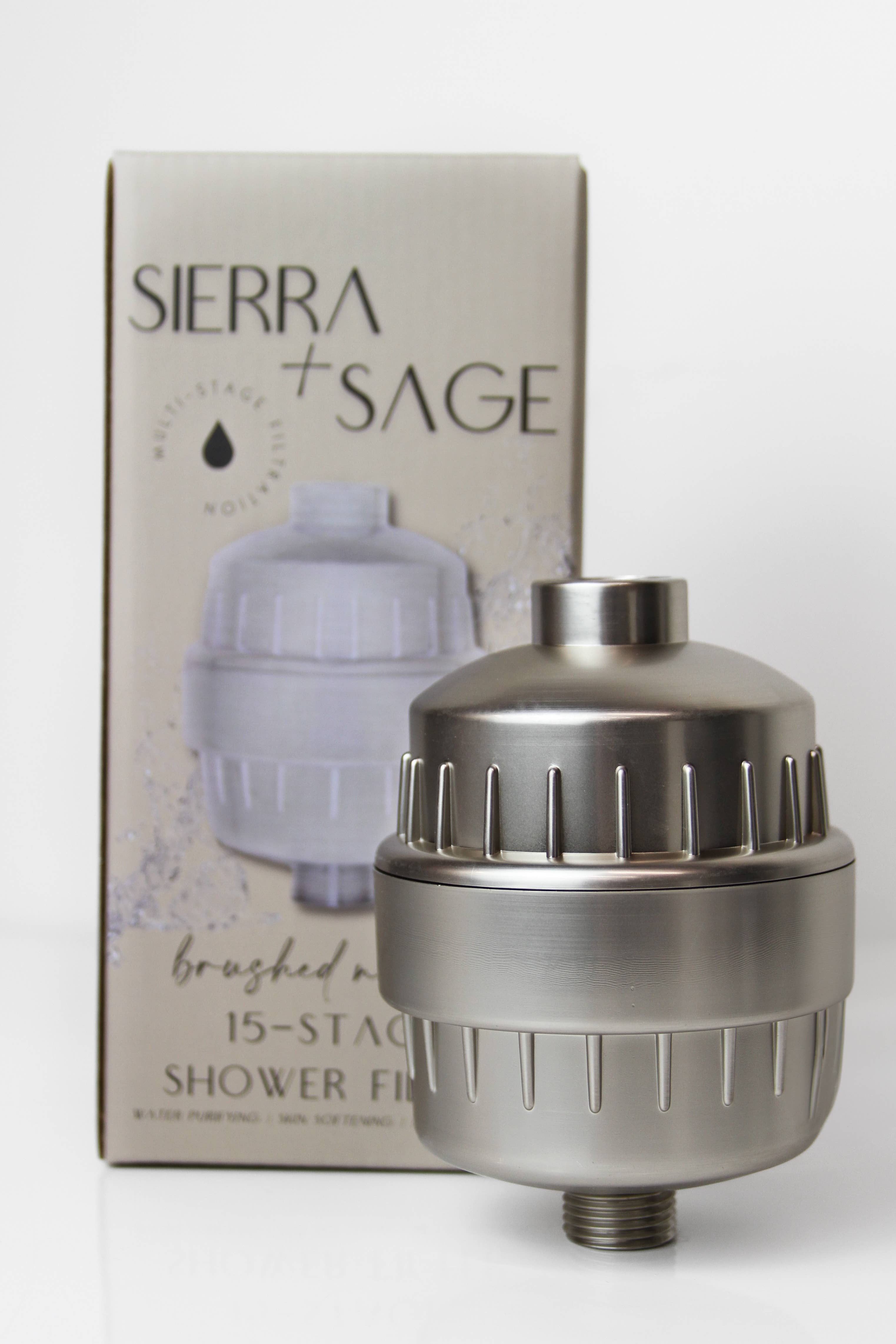 Sierra & Sage - Wholesale Shower Head - 15-Stage Shower Filter Brushed Nickel1