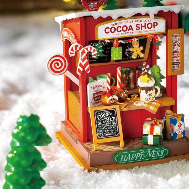 Robotime - Wholesale DIY Craft Kit - DS042 Rolife Cocoa Shop Xmas DIY House1