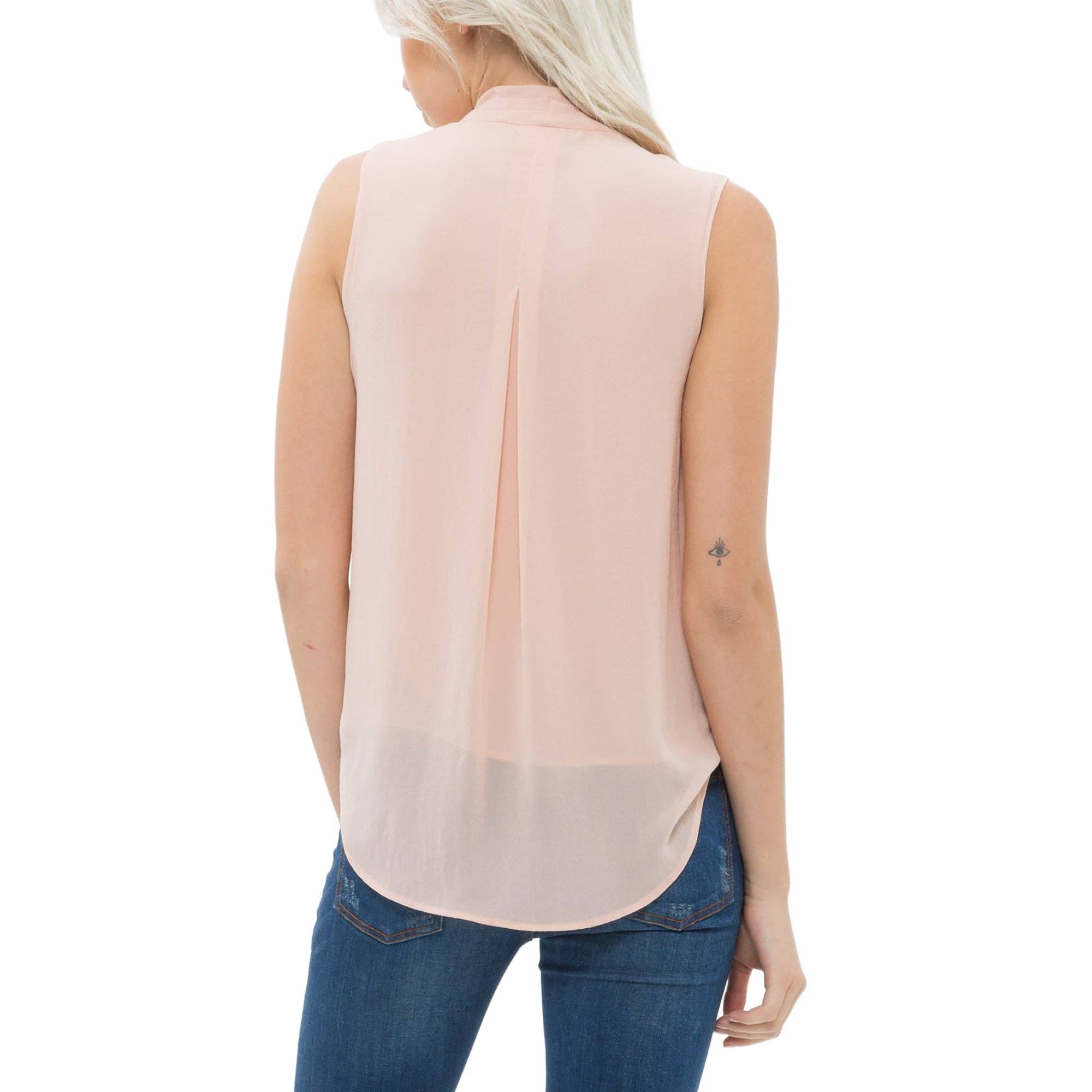 Blush Blusa sem mangas Ro & De Surplice em blush para venda a revendedores na Faire3