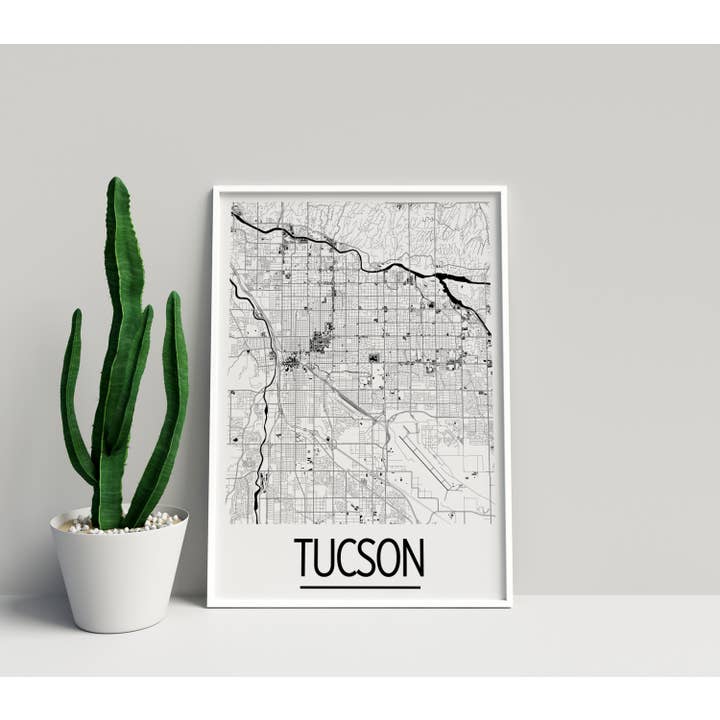 Carte Tucson 11 x 14 po - Style Art Déco pour la vente par ILIKEMAPS