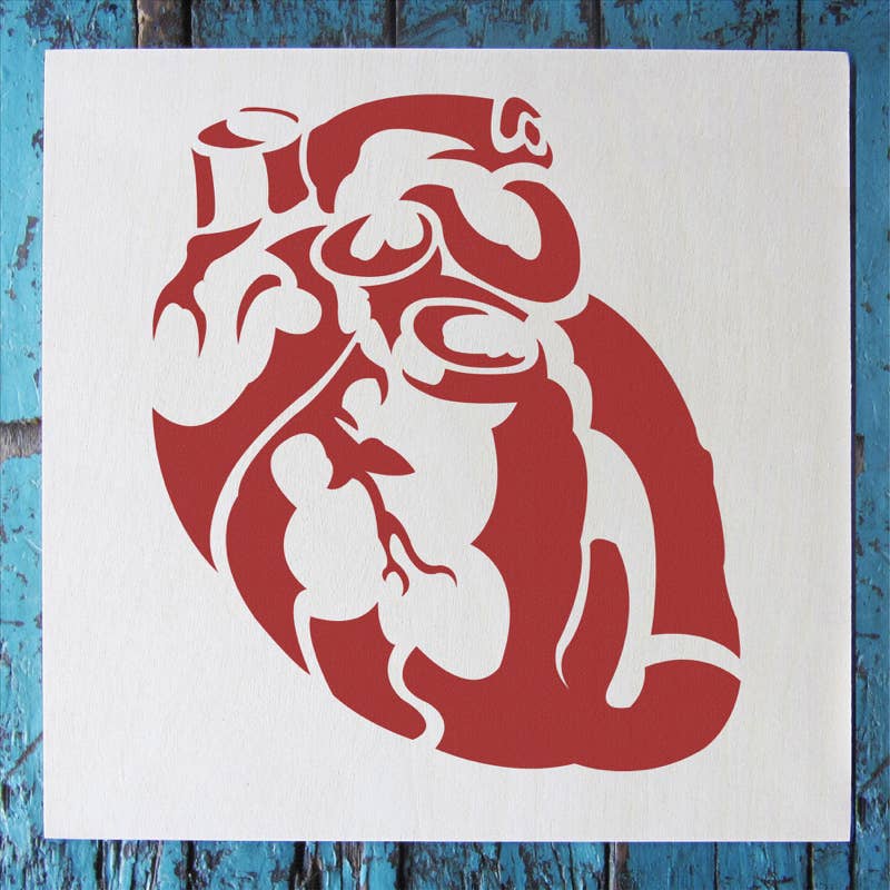REMOVED BRAND - Wholesale Stencil/Craft Die - Anatomical Heart Stencil - Small (5.75"x6")1