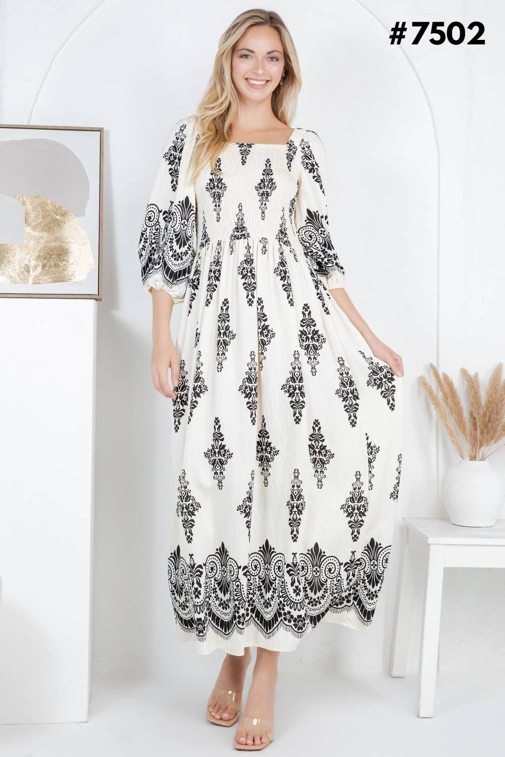 Fashion Space - Wholesale Dress - Women's - Women's Graphic Print Fashion Maxi Dress5