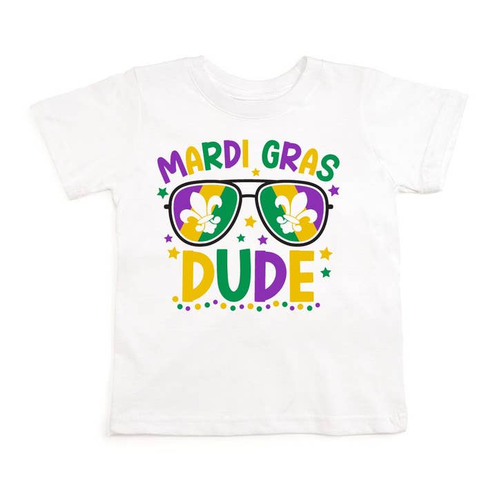 Mardi Gras Dude T-shirt met korte mouwen - Jongenskleding voor wholesale door Sweet Wink