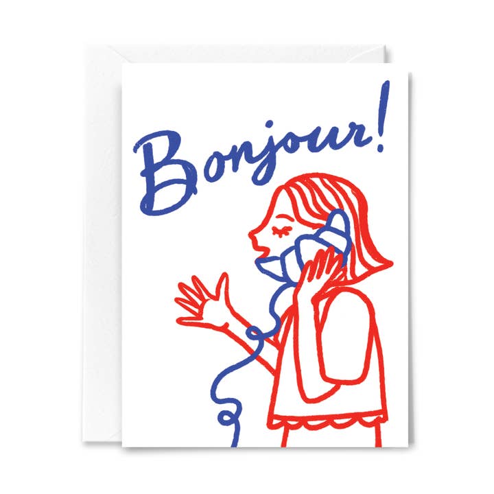 Bonjour Croissant Card for wholesale by Studio Conroy