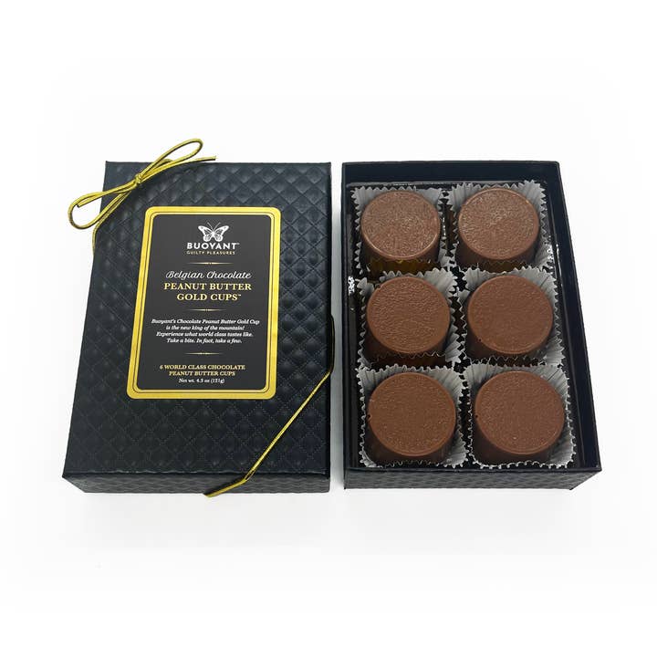 Peanut Butter Gold Cups w/Belgian Milk Chocolate for wholesale by Buoyant Chocolates & Confections
