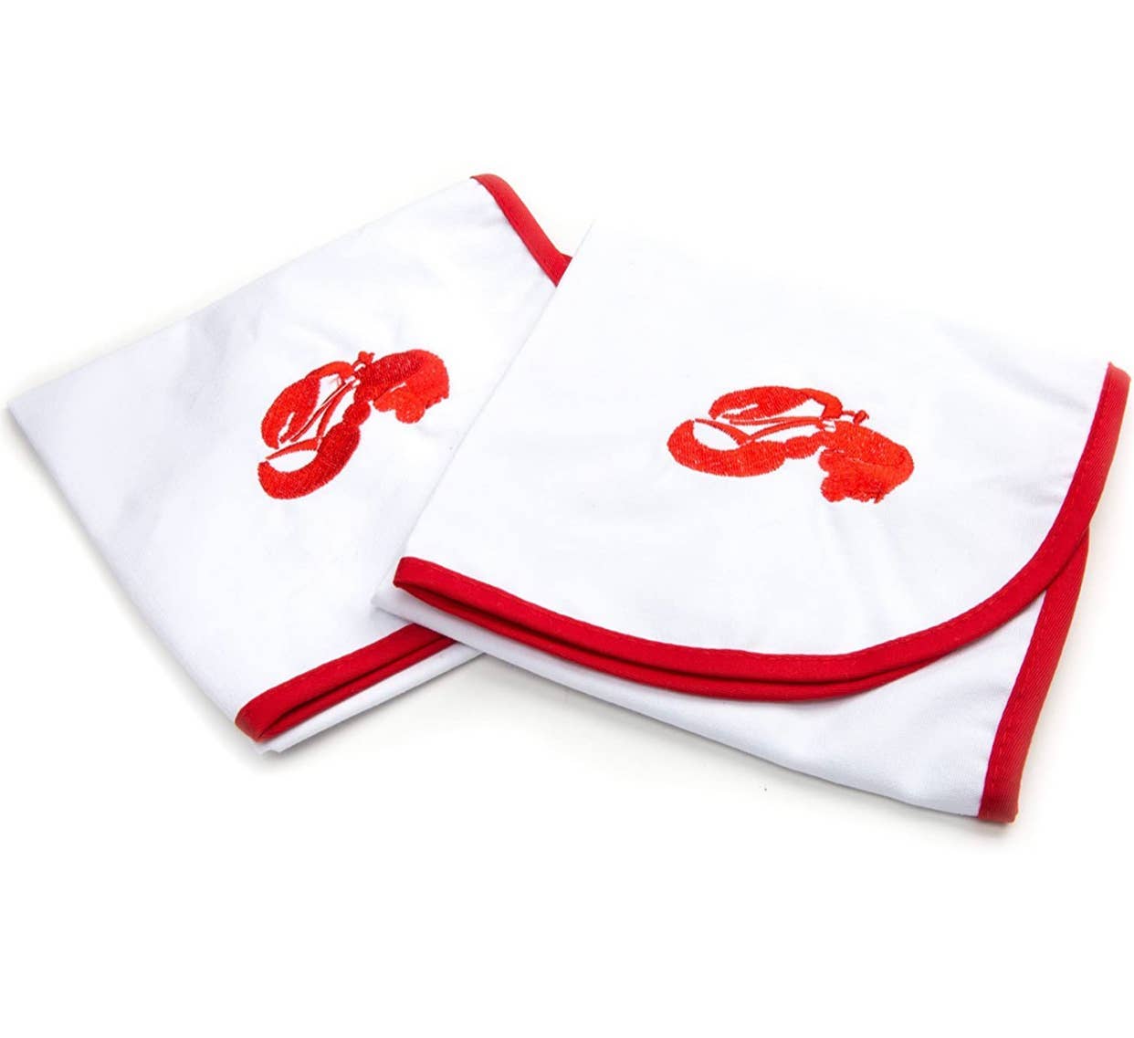 Fox Run Brands - Wholesale Dinner & Cloth Napkin - Nantucket Cotton Lobster Bibs, Set of 2, 14 x 21"5
