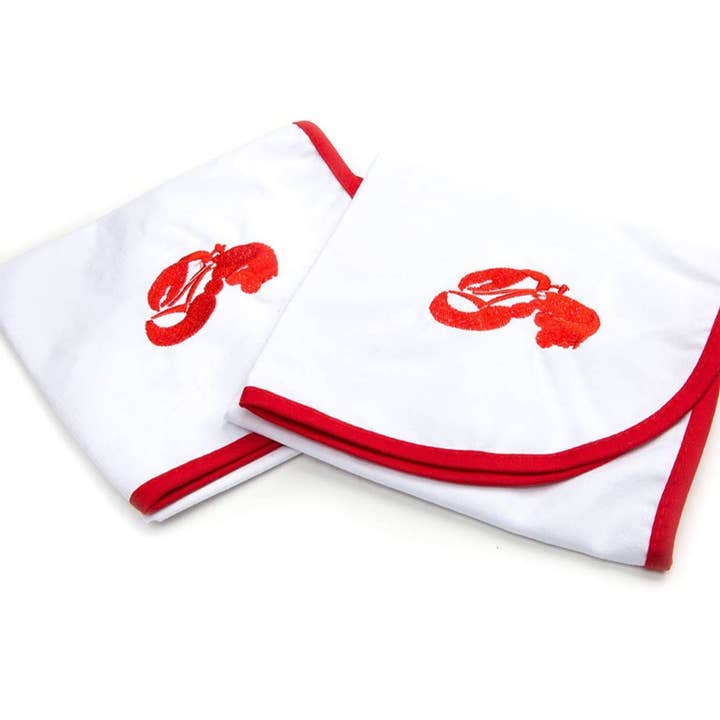 Fox Run Brands - Wholesale Dinner & cloth napkin - Nantucket Cotton Lobster Bibs, Set of 2, 14 x 21"5